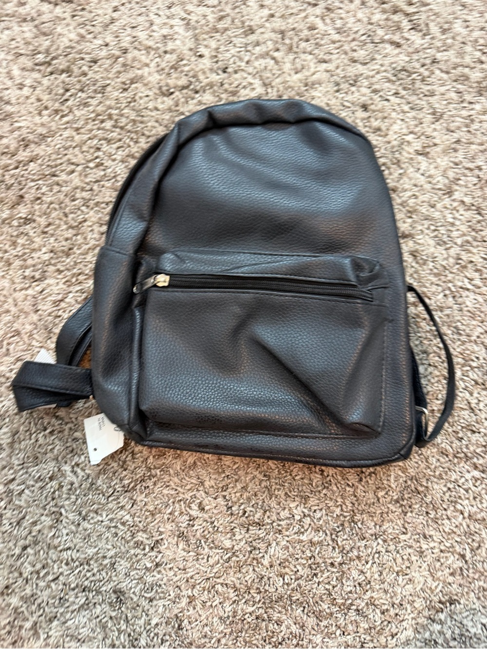 Black Faux Leather Backpack - Classic Everyday Bag